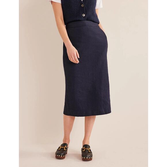 Boden Navy Textured Pencil Skirt - Picture 1 of 6